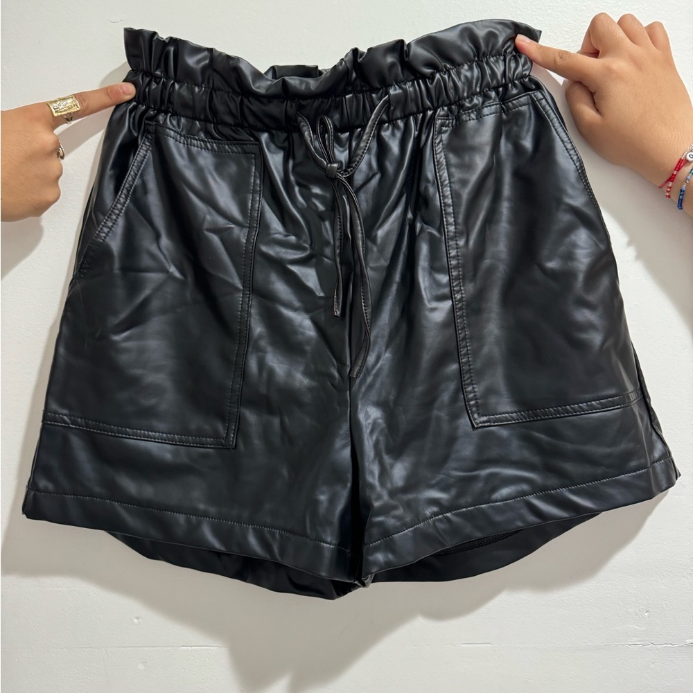 Leather shorts